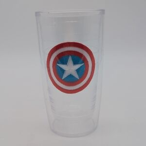 Tervis Clear Tumbler with Captain America Red, White & Blue Star Shield Patch